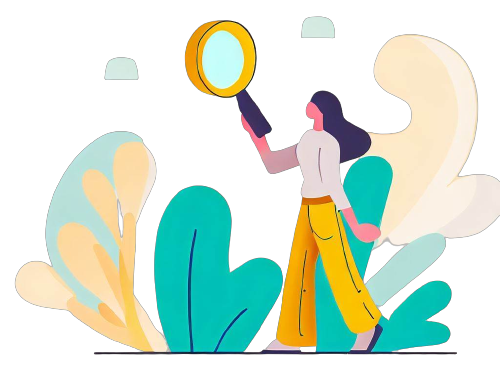 Ilustracion de una persona con lupa